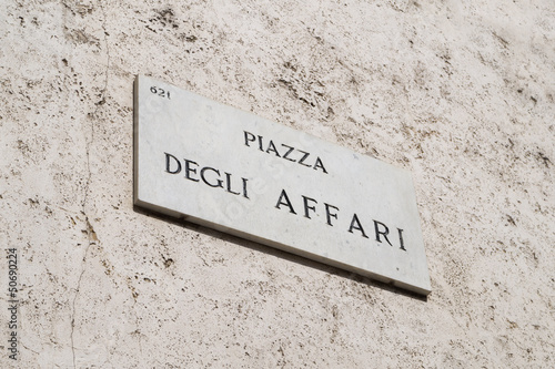 Finance concept, Piazza Affari sign in Milan, Italy.