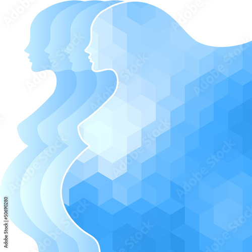 Background with silhouette of pregnant woman.