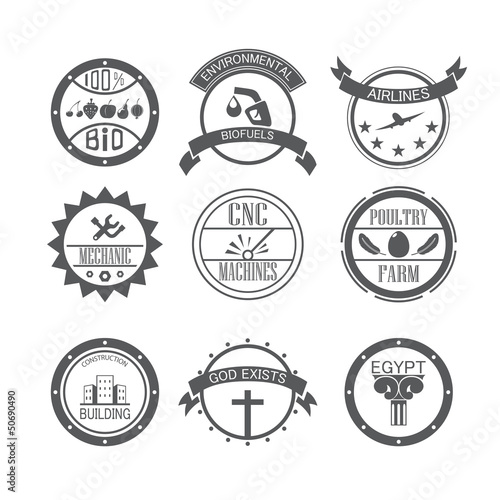 set of different gray icons