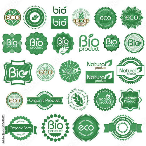 Eco - bio - natural labels. Set 1.