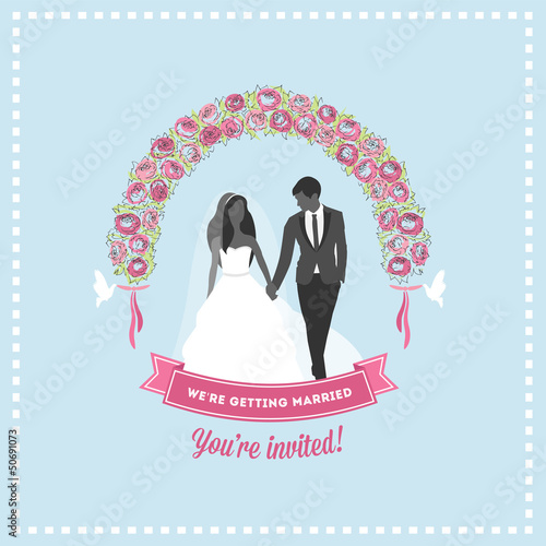 Wedding invitation flower arch
