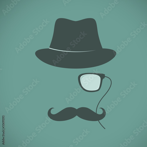 Funny vintage hipster trendy monocle poster