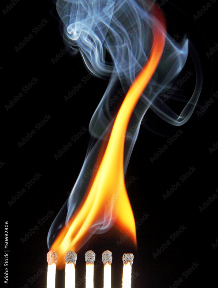 match with fire and smoke. match with fire and smoke.