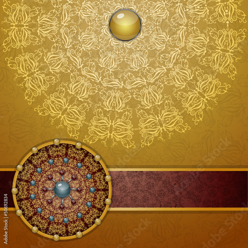 Retro background with ornament, Illustration 10 version