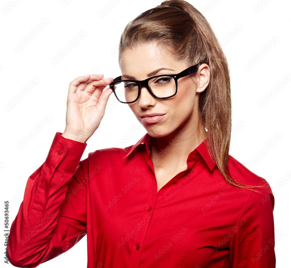 business woman in glasses