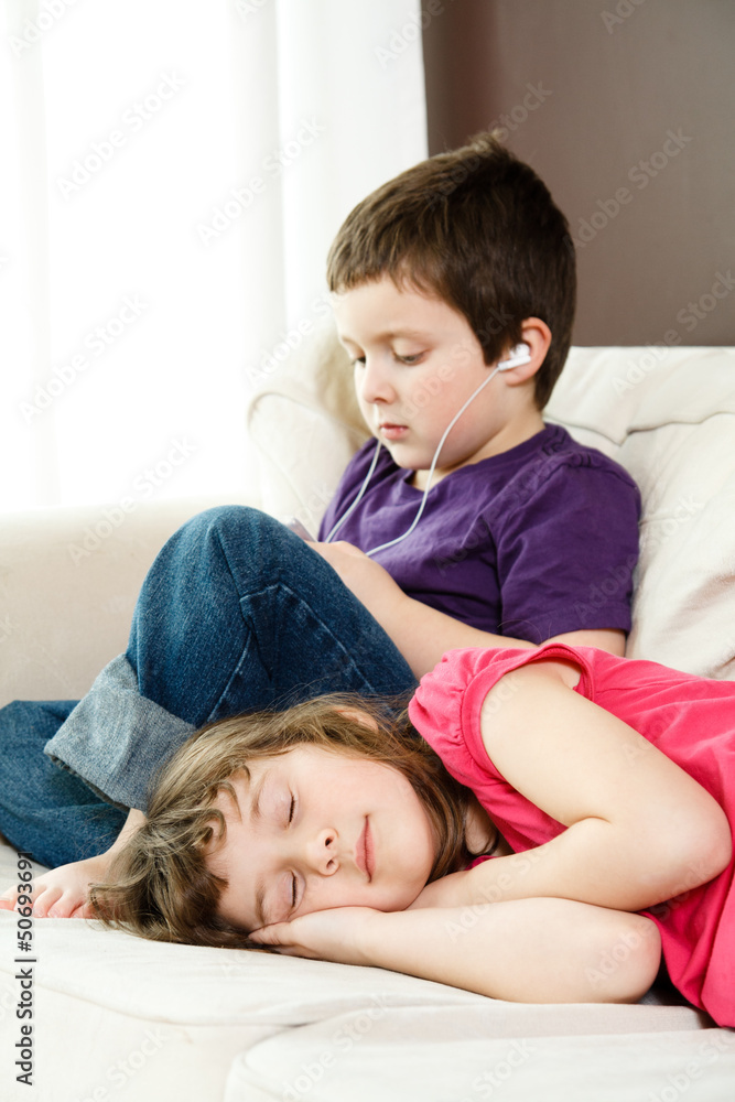 Fototapeta premium Girl taking a nap