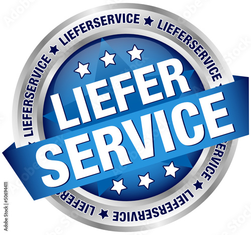 Button Banner "Lieferservice" blau/silber