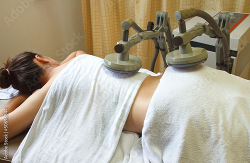 physical therapy,woman treatment with shortwave diathermy