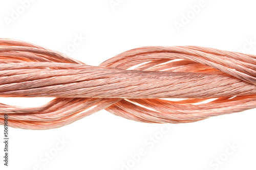 Red copper wires concept of energy power industry