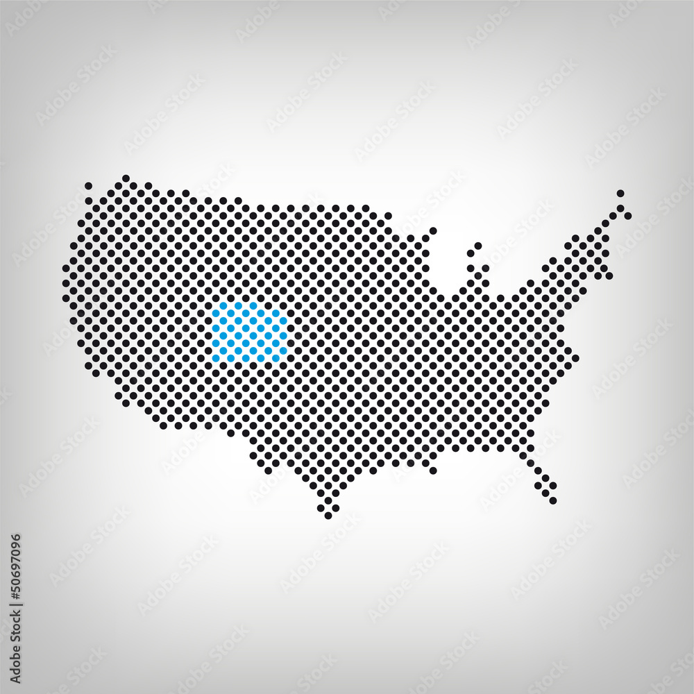 Colorado in USA Karte punktiert