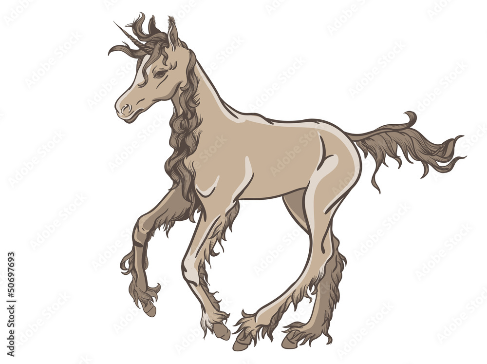 Obraz premium Cartoon style unicorn