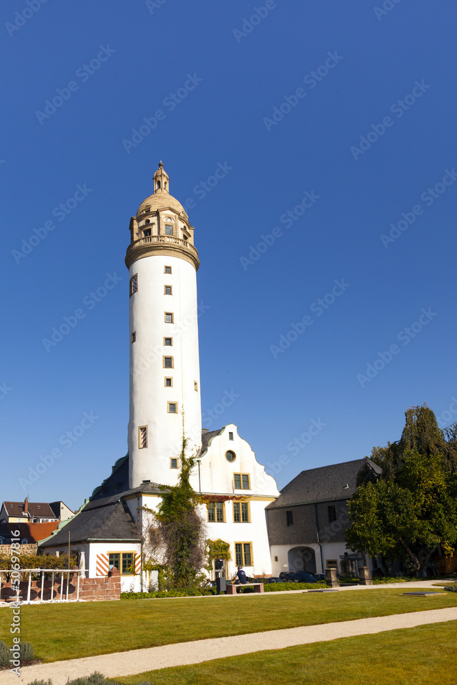 famous medieval Hoechster Schlossturm in Frankfurt Hoechst