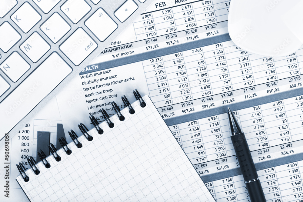 Financial papers, computer and office supplies Financial papers, computer and office supplies