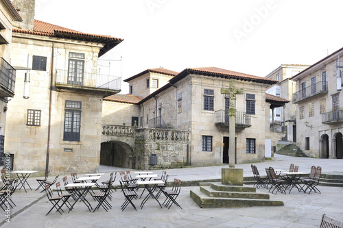 Old town of Pontevedra, Galicia city built of granite, historic © avarand