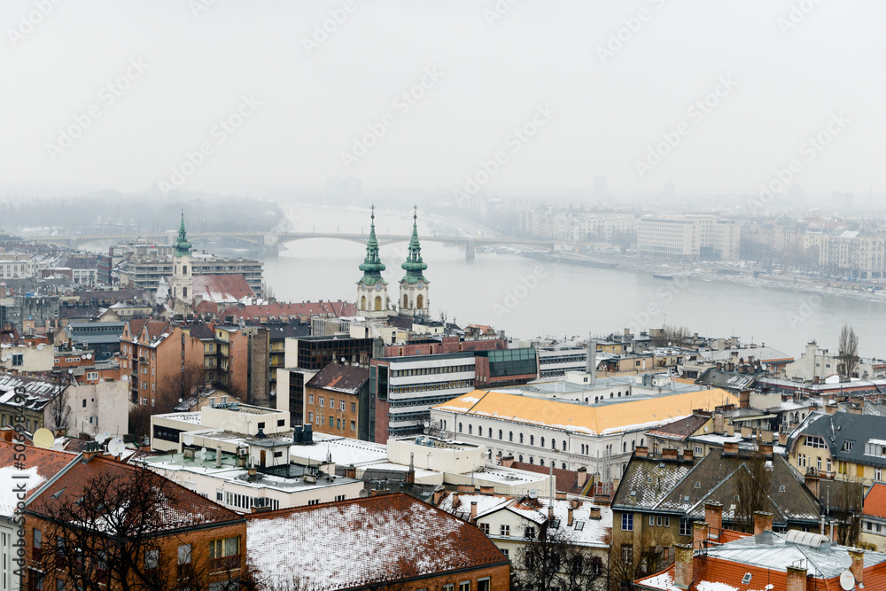 La ville de Budapest en hiver