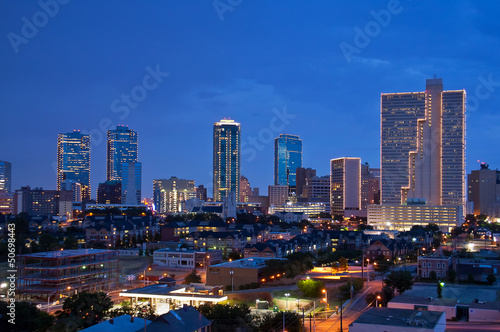 Skyline of Fort Worth Texas at night