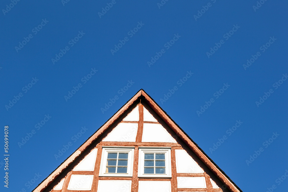 beautiful half-timbered houses in Frankfurt Hoechst