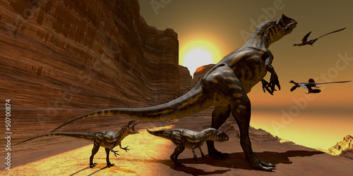 Allosaurus at Sunset photo