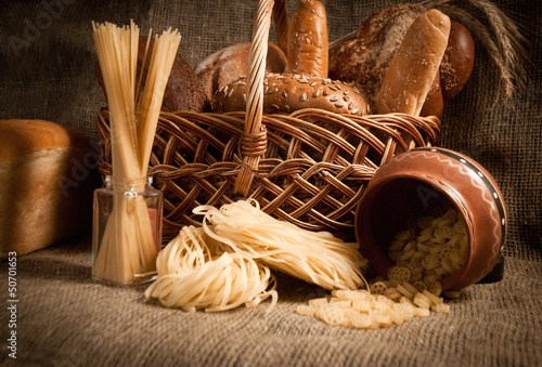 healthy  meal with bread , cereals