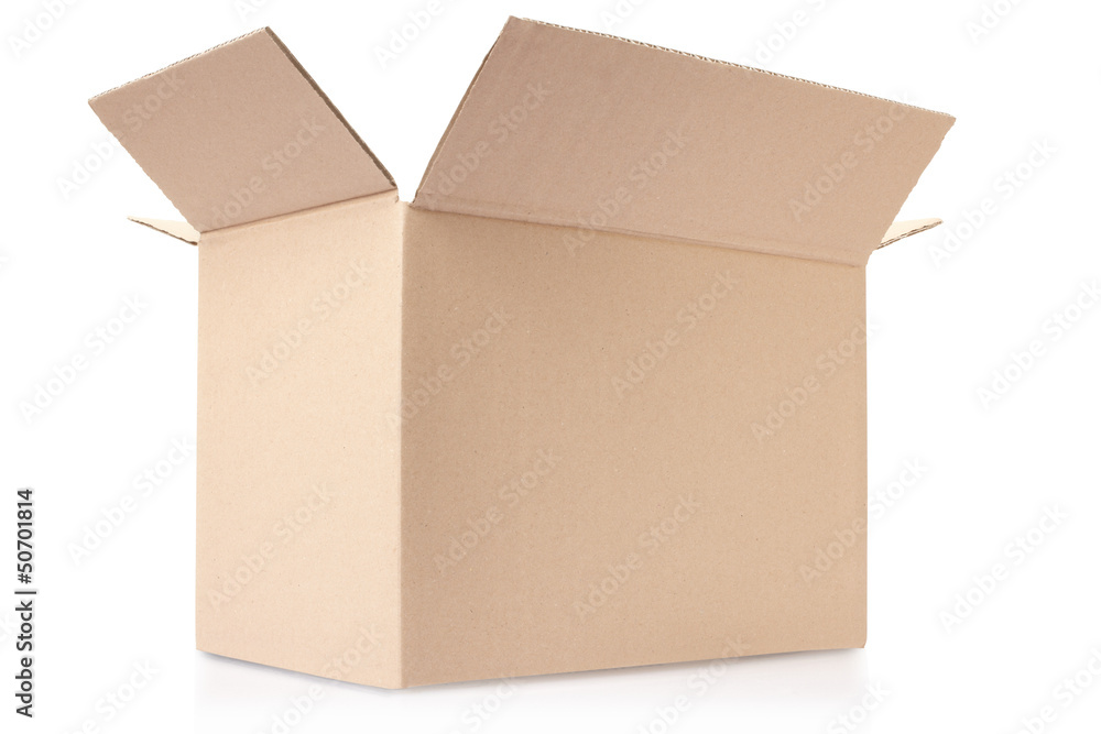 Open cardboard box, clipping path included Open cardboard box, clipping path included