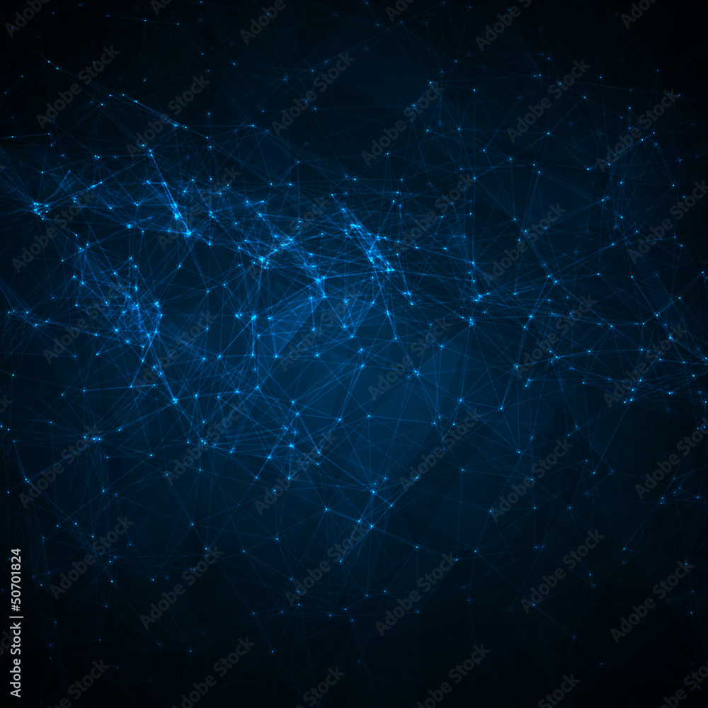 Abstract mesh background with circles, lines and shapes