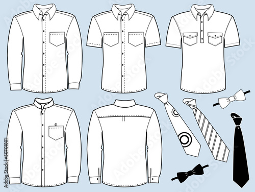Man shirts and neckties.Fashion clothes
