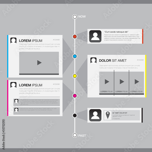 Timeline Website Design Element - EPS10 Vector Design