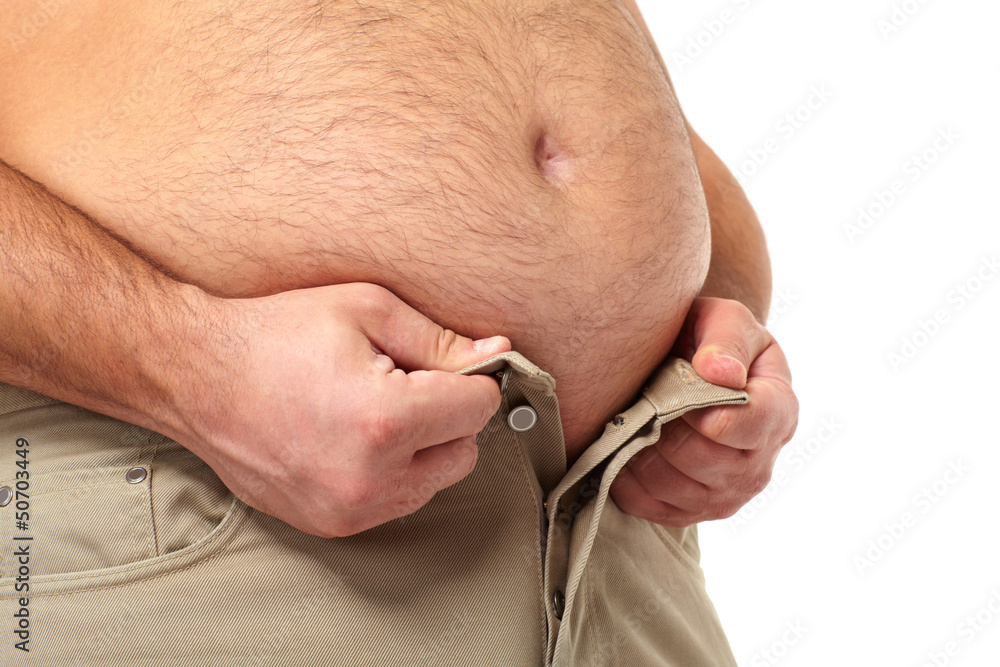 Fototapeta premium Fat man with a big belly.