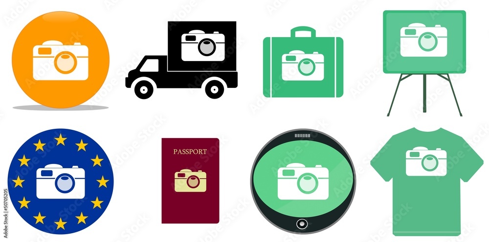 Appareil photos dans différents supports