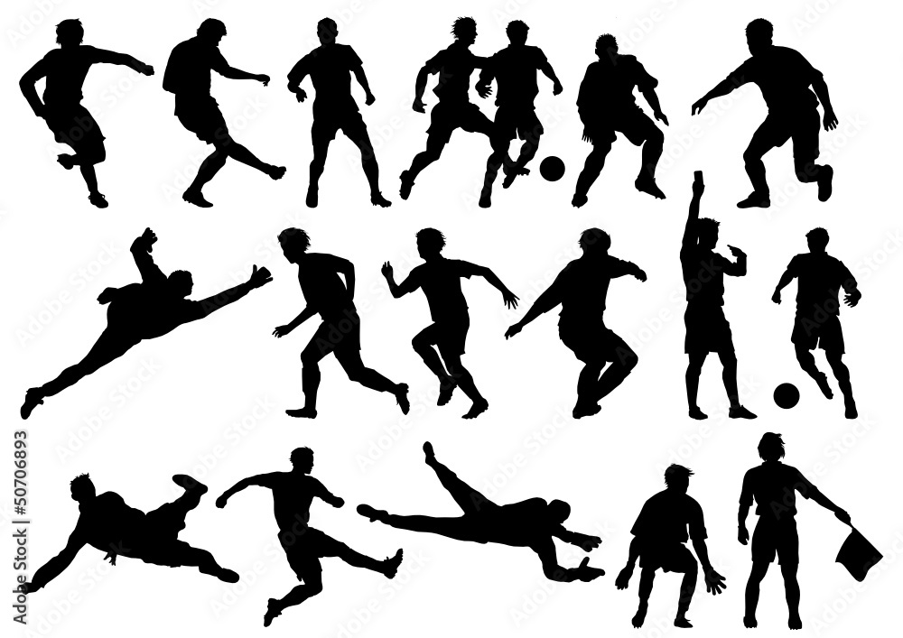 Silhouette of soccer players