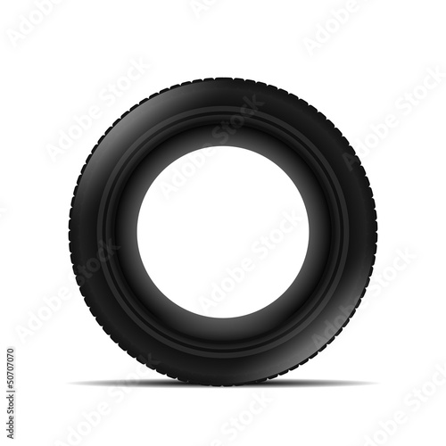 Tyre over white background