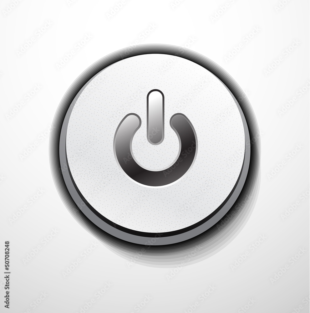 Metallic power button design Metallic power button design