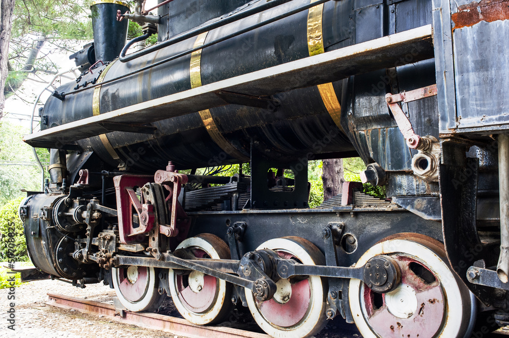 Fototapeta premium The old locomotive in outside