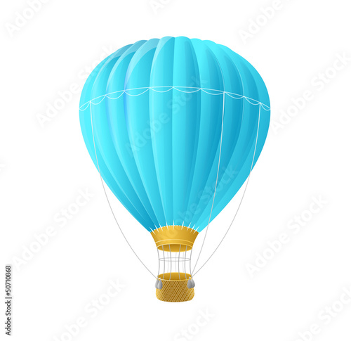 Vector blue air ballon isolated on white