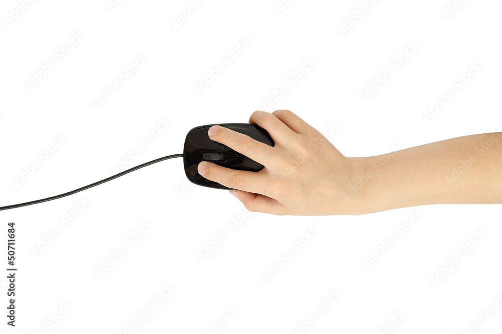 hand on mouse hand on mouse