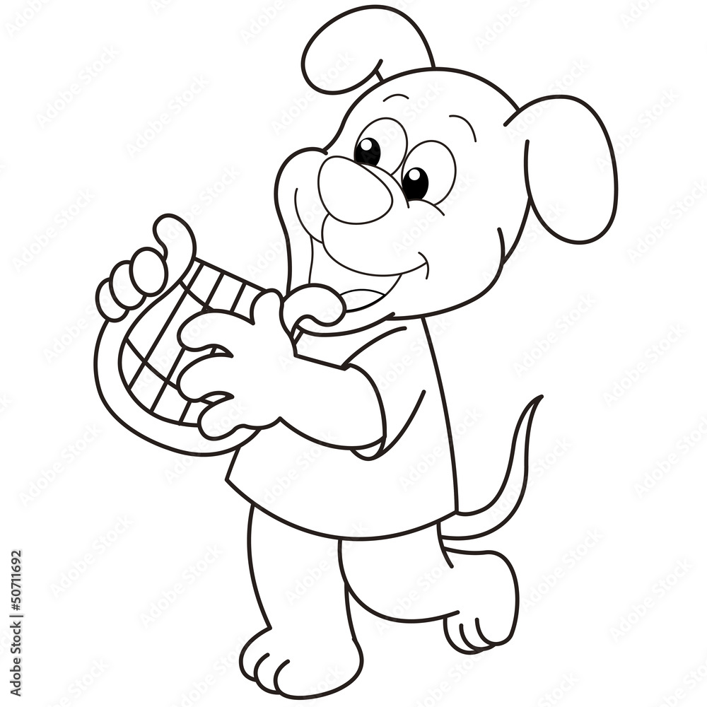 Cartoon Dog Playing a Harp Stock Vector Adobe Stock