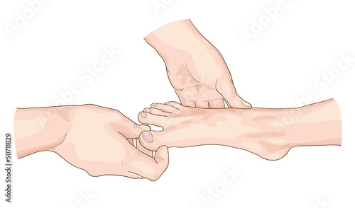 Examination of the foot.