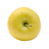 Top view of yellow apple isolated
