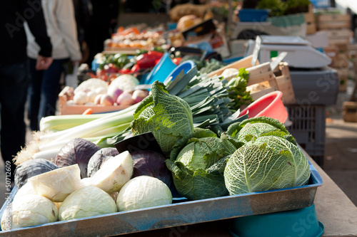 au marché de légumes