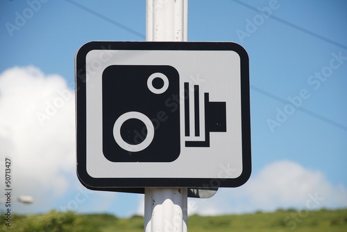 Konstfotografi Speed camera warning sign, Folkestone, England