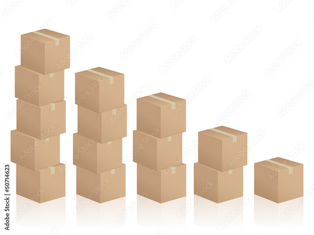Fototapeta premium cardboard boxes diagram