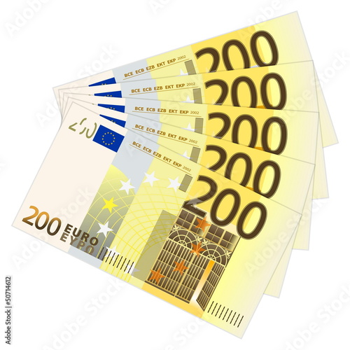 two hundred euro banknotes