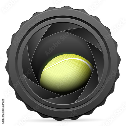 camera shutter with tennis ball
