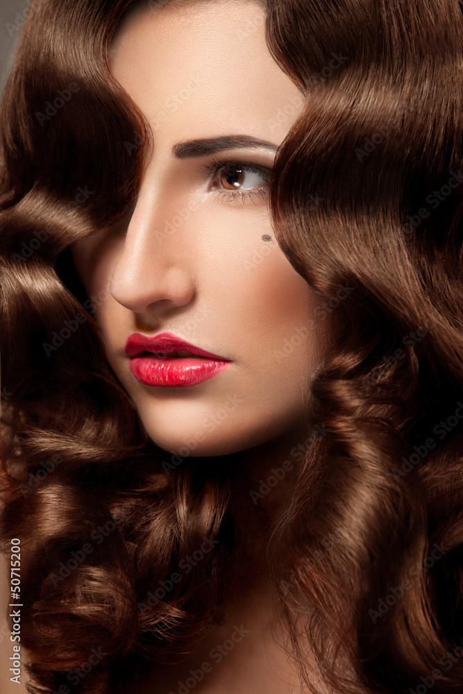 Woman with Beautiful Curly Hair Woman with Beautiful Curly Hair