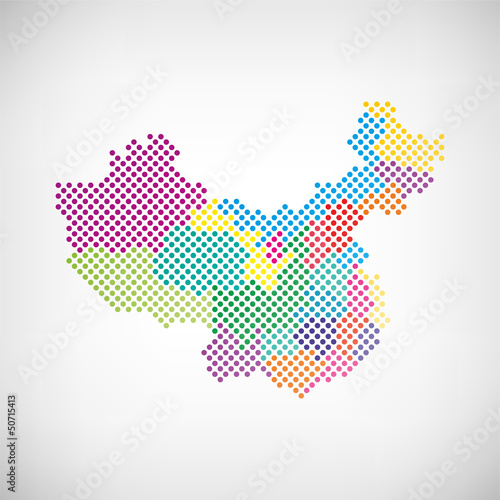 China Karte mit Bundesländern