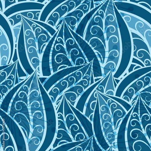 Vintage blue seamless pattern photo