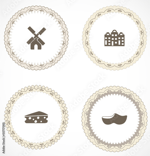 Vintage labels with icons
