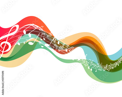 Vector Illustration of an Abstract Background with Music notes