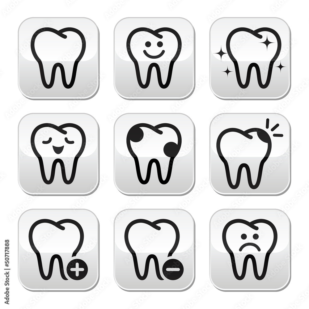 Tooth , teeth vector buttons set Tooth , teeth vector buttons set