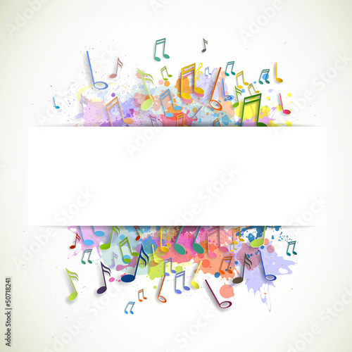 Vector Illustration of an Abstract Background with Music notes